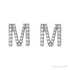 Sapphire Row Natural Diamond Pavé Initial Stud Earrings - M, Platinum (view 2)