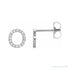 Sapphire Row Natural Diamond Pavé Initial Stud Earrings - O, Platinum