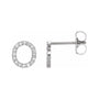 Sapphire Row Natural Diamond Pavé Initial Stud Earrings - O, Platinum