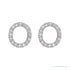 Sapphire Row Natural Diamond Pavé Initial Stud Earrings - O, Platinum (view 2)