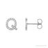 Sapphire Row Natural Diamond Pavé Initial Stud Earrings - Q, Platinum