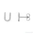 Sapphire Row Natural Diamond Pavé Initial Stud Earrings - U, Platinum