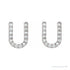 Sapphire Row Natural Diamond Pavé Initial Stud Earrings - U, Platinum (view 2)