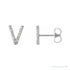 Sapphire Row Natural Diamond Pavé Initial Stud Earrings - V, Platinum