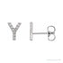 Sapphire Row Natural Diamond Pavé Initial Stud Earrings - Y, Platinum