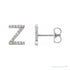 Sapphire Row Natural Diamond Pavé Initial Stud Earrings - Z, Platinum