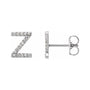 Sapphire Row Natural Diamond Pavé Initial Stud Earrings - Z, Platinum