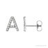 Sapphire Row Natural Diamond Pavé Initial Stud Earrings - A, 14K White Gold