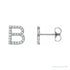 Sapphire Row Natural Diamond Pavé Initial Stud Earrings - B, 14K White Gold