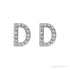 Sapphire Row Natural Diamond Pavé Initial Stud Earrings - D, 14K White Gold (view 2)