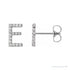Sapphire Row Natural Diamond Pavé Initial Stud Earrings - E, 14K White Gold