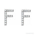 Sapphire Row Natural Diamond Pavé Initial Stud Earrings - F, 14K White Gold (view 2)