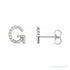 Sapphire Row Natural Diamond Pavé Initial Stud Earrings - G, 14K White Gold