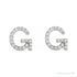 Sapphire Row Natural Diamond Pavé Initial Stud Earrings - G, 14K White Gold (view 2)