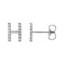 Sapphire Row Natural Diamond Pavé Initial Stud Earrings - H, 14K White Gold