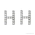 Sapphire Row Natural Diamond Pavé Initial Stud Earrings - H, 14K White Gold (view 2)