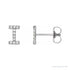 Sapphire Row Natural Diamond Pavé Initial Stud Earrings - I, 14K White Gold