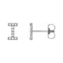 Sapphire Row Natural Diamond Pavé Initial Stud Earrings - I, 14K White Gold