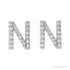 Sapphire Row Natural Diamond Pavé Initial Stud Earrings - N, 14K White Gold (view 2)
