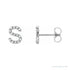 Sapphire Row Natural Diamond Pavé Initial Stud Earrings - S, 14K White Gold