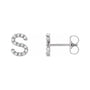 Sapphire Row Natural Diamond Pavé Initial Stud Earrings - S, 14K White Gold
