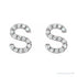 Sapphire Row Natural Diamond Pavé Initial Stud Earrings - S, 14K White Gold (view 2)