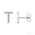 Sapphire Row Natural Diamond Pavé Initial Stud Earrings - T, 14K White Gold