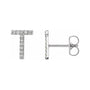 Sapphire Row Natural Diamond Pavé Initial Stud Earrings - T, 14K White Gold