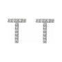 Sapphire Row Natural Diamond Pavé Initial Stud Earrings - T, 14K White Gold (view 2)