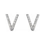 Sapphire Row Natural Diamond Pavé Initial Stud Earrings - V, 14K White Gold (view 2)