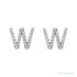 Sapphire Row Natural Diamond Pavé Initial Stud Earrings - W, 14K White Gold (view 2)