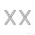 Sapphire Row Natural Diamond Pavé Initial Stud Earrings - X, 14K White Gold (view 2)