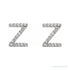 Sapphire Row Natural Diamond Pavé Initial Stud Earrings - Z, 14K White Gold (view 2)