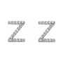 Sapphire Row Natural Diamond Pavé Initial Stud Earrings - Z, 14K White Gold (view 2)