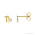 Sapphire Row Gold Zodiac Stud Earrings - Capricorn, 14K Yellow Gold