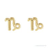 Sapphire Row Gold Zodiac Stud Earrings - Capricorn, 14K Yellow Gold (view 3)