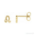 Sapphire Row Gold Zodiac Stud Earrings - Leo, 14K Yellow Gold