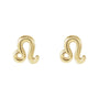 Sapphire Row Gold Zodiac Stud Earrings - Leo, 14K Yellow Gold (view 2)