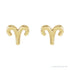 Sapphire Row Gold Zodiac Stud Earrings - Aries, 14K Yellow Gold (view 3)