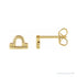 Sapphire Row Gold Zodiac Stud Earrings - Libra, 14K Yellow Gold