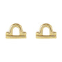 Sapphire Row Gold Zodiac Stud Earrings - Libra, 14K Yellow Gold (view 2)