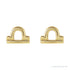 Sapphire Row Gold Zodiac Stud Earrings - Libra, 14K Yellow Gold (view 3)