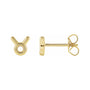 Sapphire Row Gold Zodiac Stud Earrings - Taurus, 14K Yellow Gold