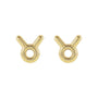 Sapphire Row Gold Zodiac Stud Earrings - Taurus, 14K Yellow Gold (view 2)