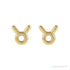 Sapphire Row Gold Zodiac Stud Earrings - Taurus, 14K Yellow Gold (view 3)