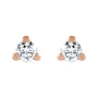 Sapphire Row Natural Diamond Press-Back Martini Stud Earrings - 14K Rose Gold, 2 mm (view 2)
