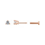 Sapphire Row Natural Diamond Press-Back Martini Stud Earrings - 14K Rose Gold, 3 mm