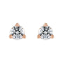 Sapphire Row Natural Diamond Press-Back Martini Stud Earrings - 14K Rose Gold, 3 mm (view 2)