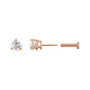 Sapphire Row Natural Diamond Press-Back Martini Stud Earrings - 14K Rose Gold, 4 mm