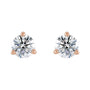 Sapphire Row Natural Diamond Press-Back Martini Stud Earrings - 14K Rose Gold, 4 mm (view 2)